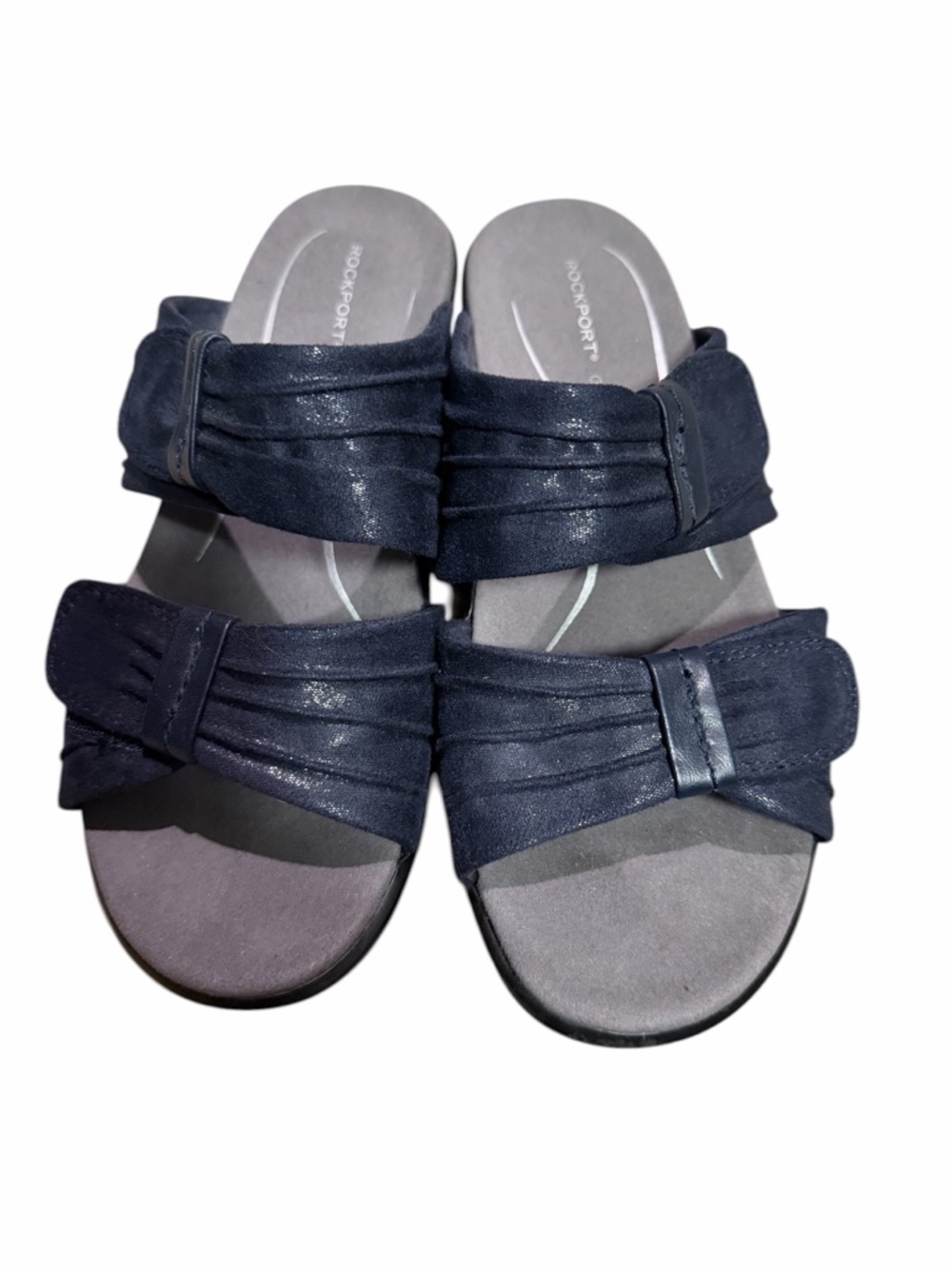 Rockport CH0781 Navy Slide Sandals Women’s 8 Comfort Cushioned Slip On Casual